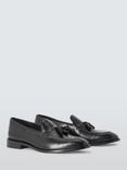 John Lewis Formal Leather Sole Tassel Loafers, Black