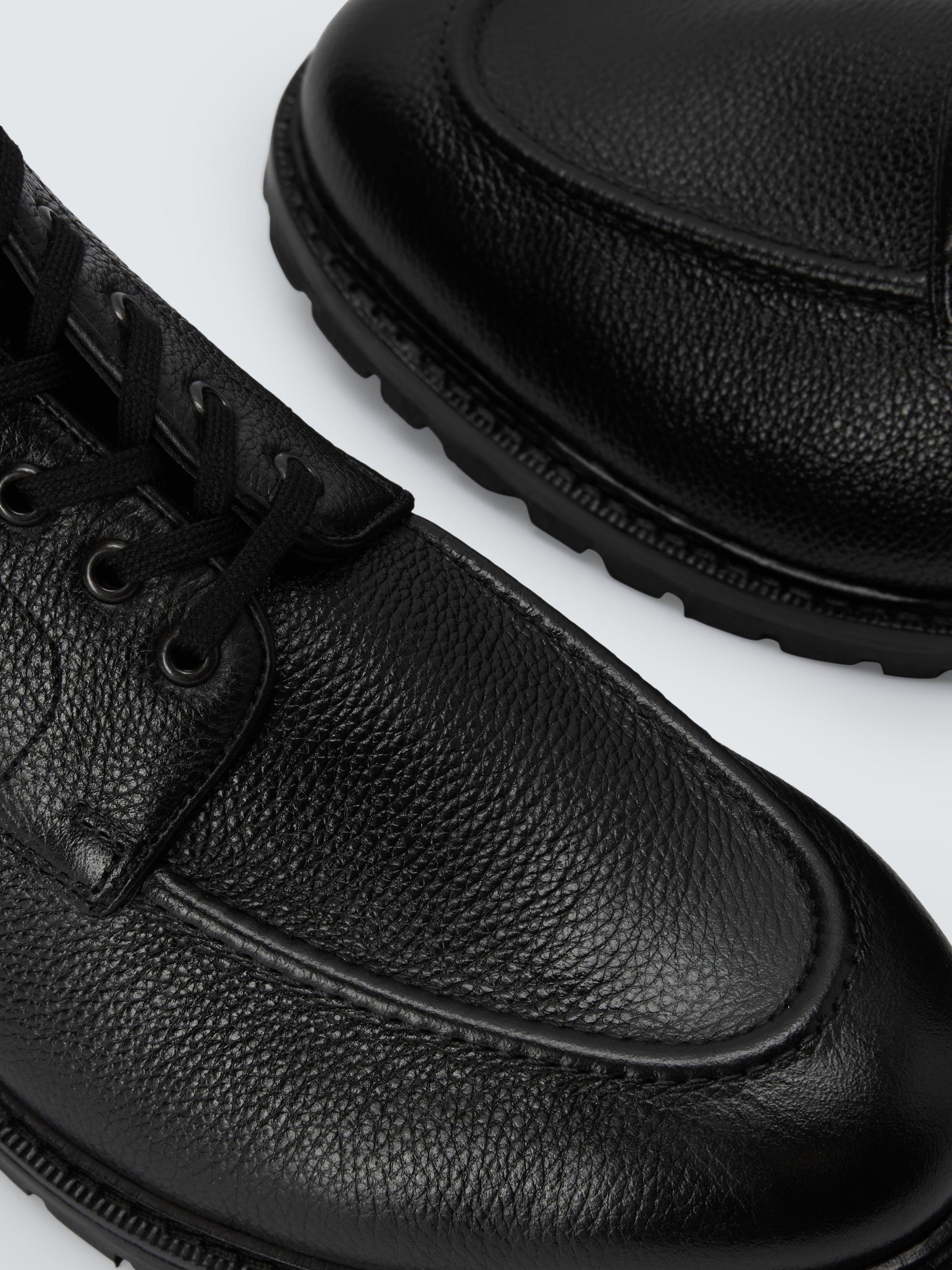 Product image 4 of 5, which shows John Lewis Brecon Leather Lace Up Ankle Boots, Black Tumbled, 12