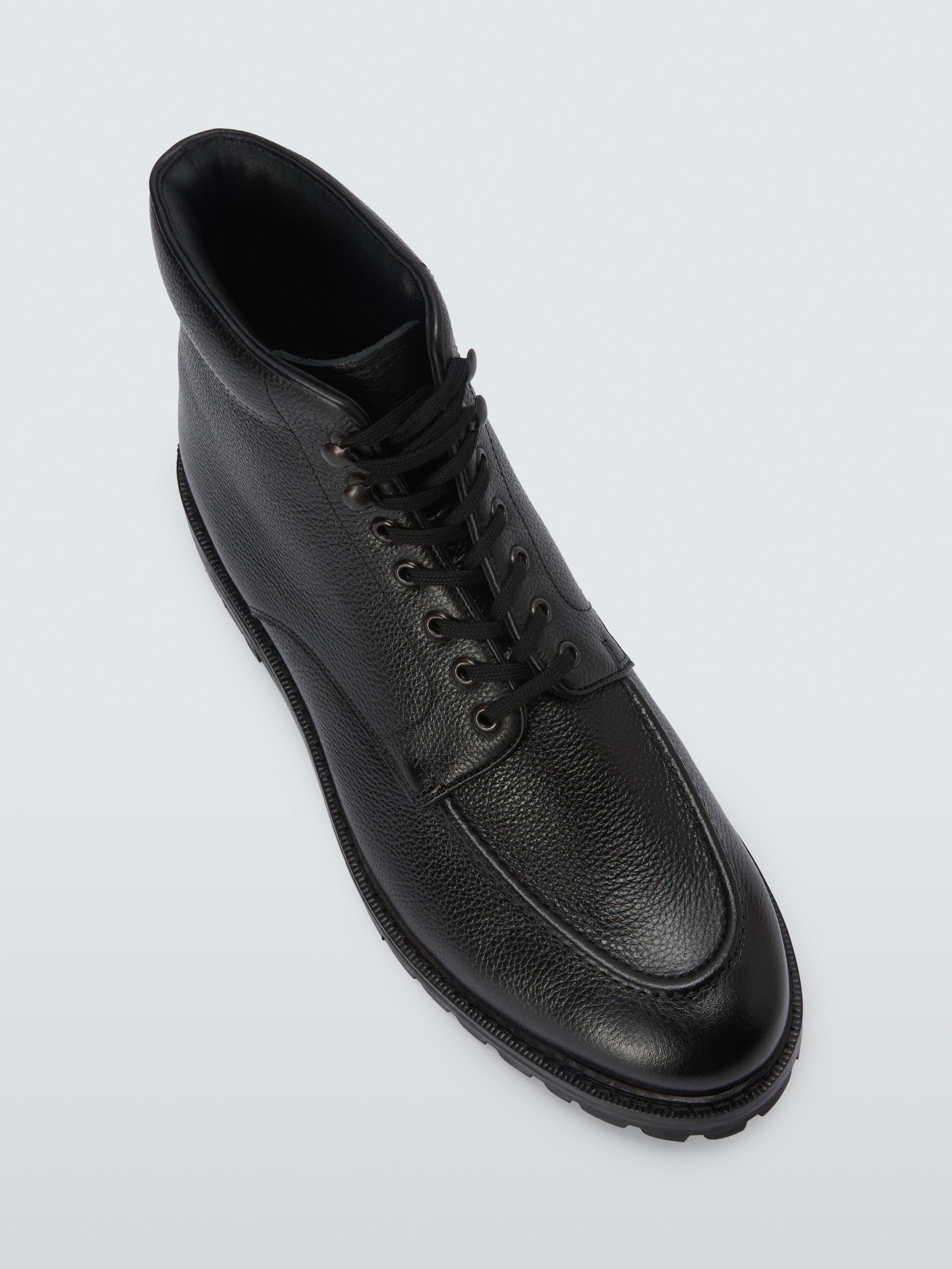 Product image 5 of 5, which shows John Lewis Brecon Leather Lace Up Ankle Boots, Black Tumbled, 12