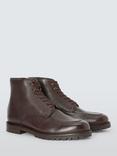 John Lewis Brecon Leather Lace Up Ankle Boots, Brown Tumbed