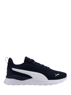 PUMA Kids' Anzarun Lite Trainers, White, Navy/White
