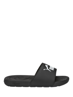 PUMA Kids' Cool Cat 2.0 Sliders, Black/White, Black/White