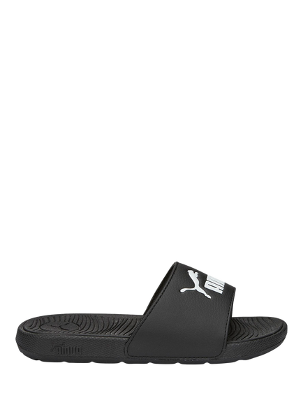 PUMA Kids' Cool Cat 2.0 Sliders, Black/White, Black/White