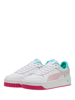 PUMA Kids' Carina Street Platform Trainers, White/Multi - view 2, White/Multi