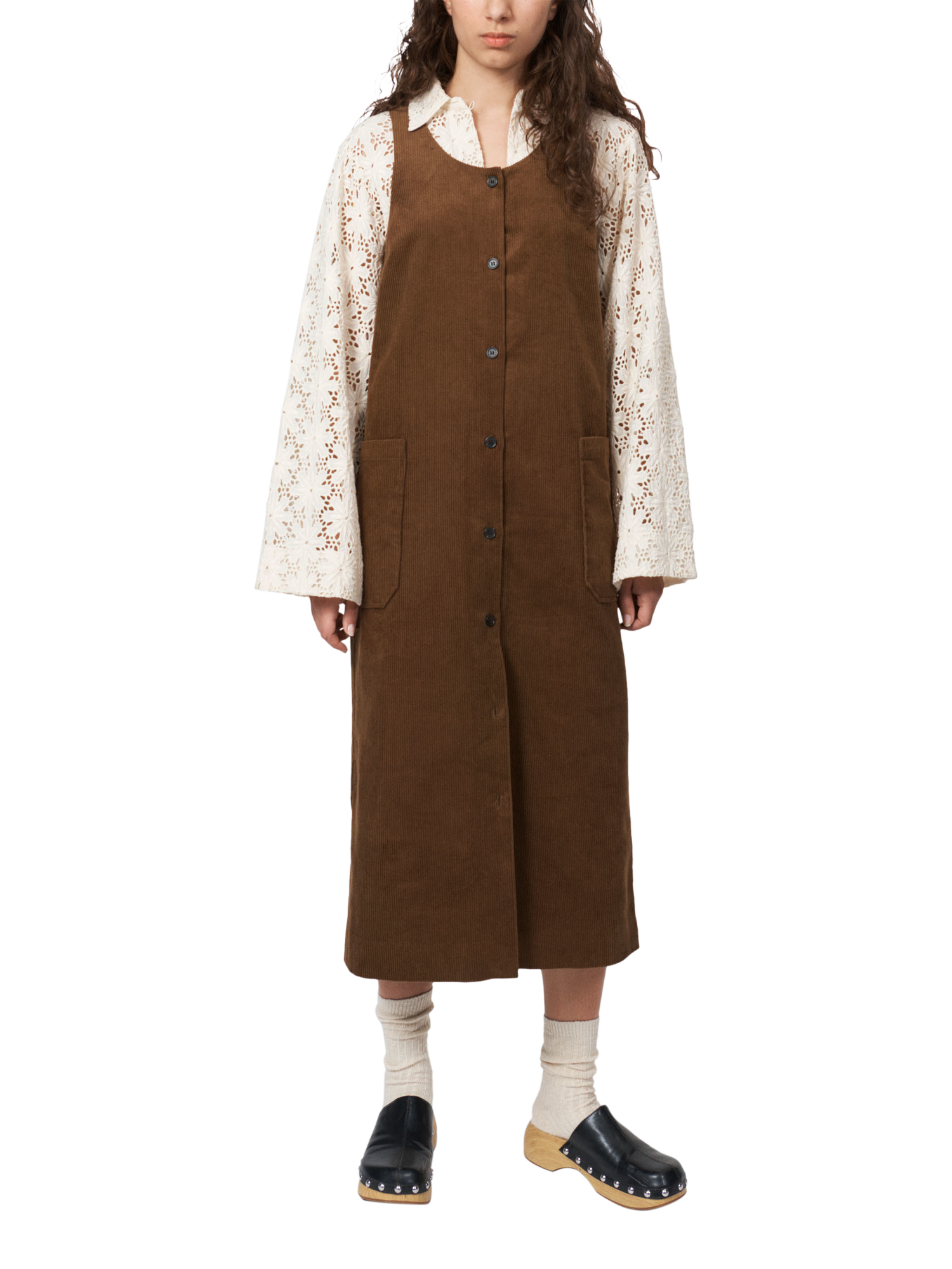 Product image 1 of 7, which shows nué notes Billy Corduroy Dress, Rubber, 10