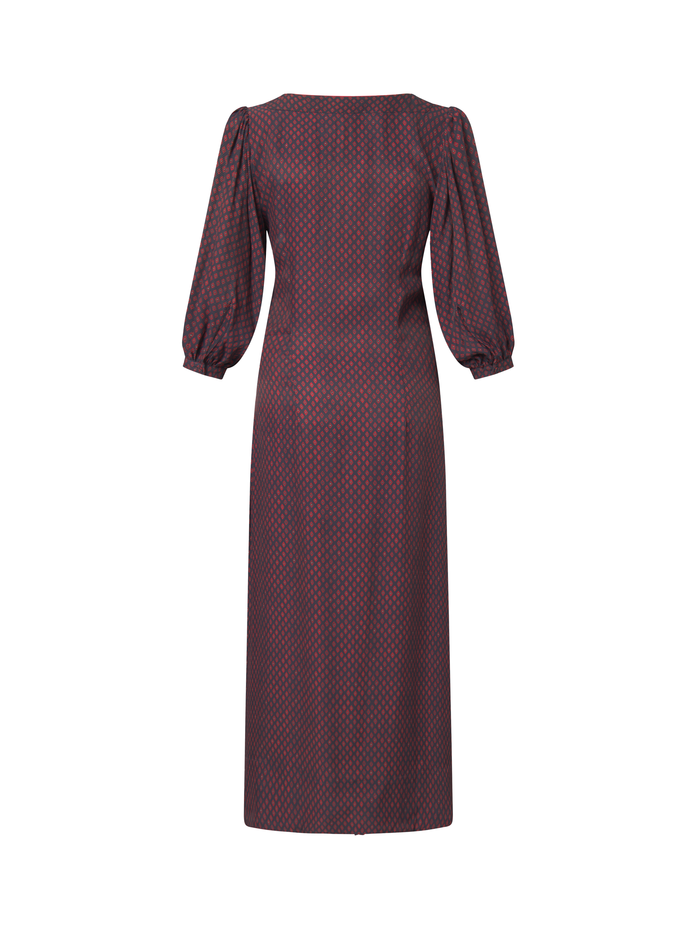 Product image 5 of 7, which shows nué notes Kavala Puff Sleeve Dress, Scarf Red, 8