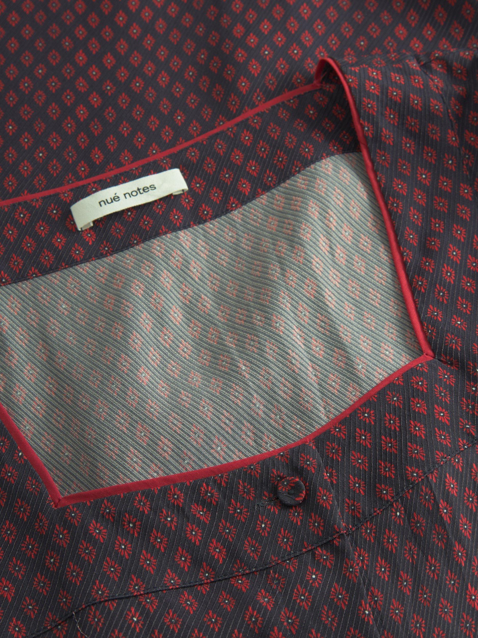 Product image 7 of 7, which shows nué notes Kavala Puff Sleeve Dress, Scarf Red, 8