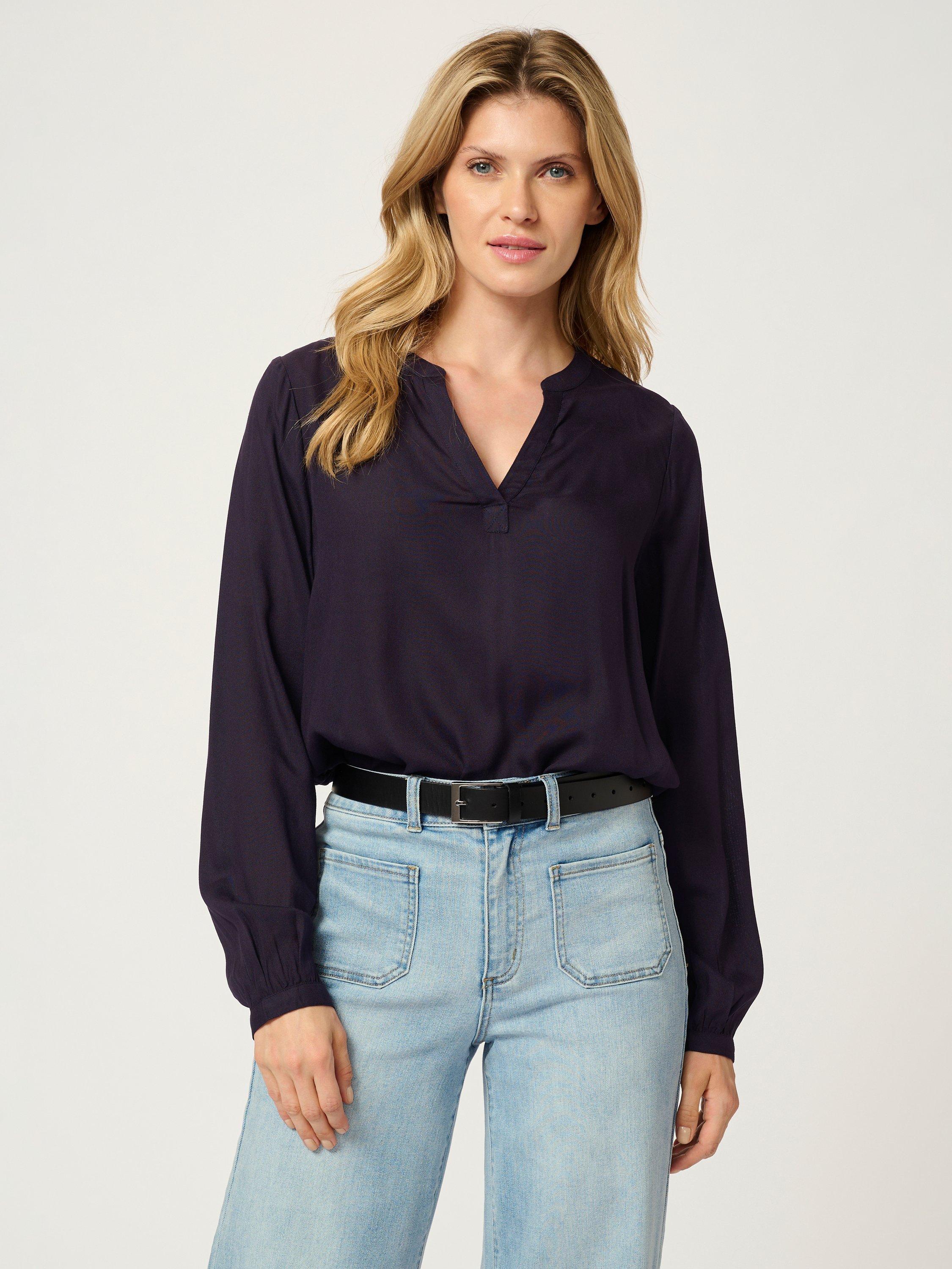 KAFFE Calinda Notch Neck Top, Purple