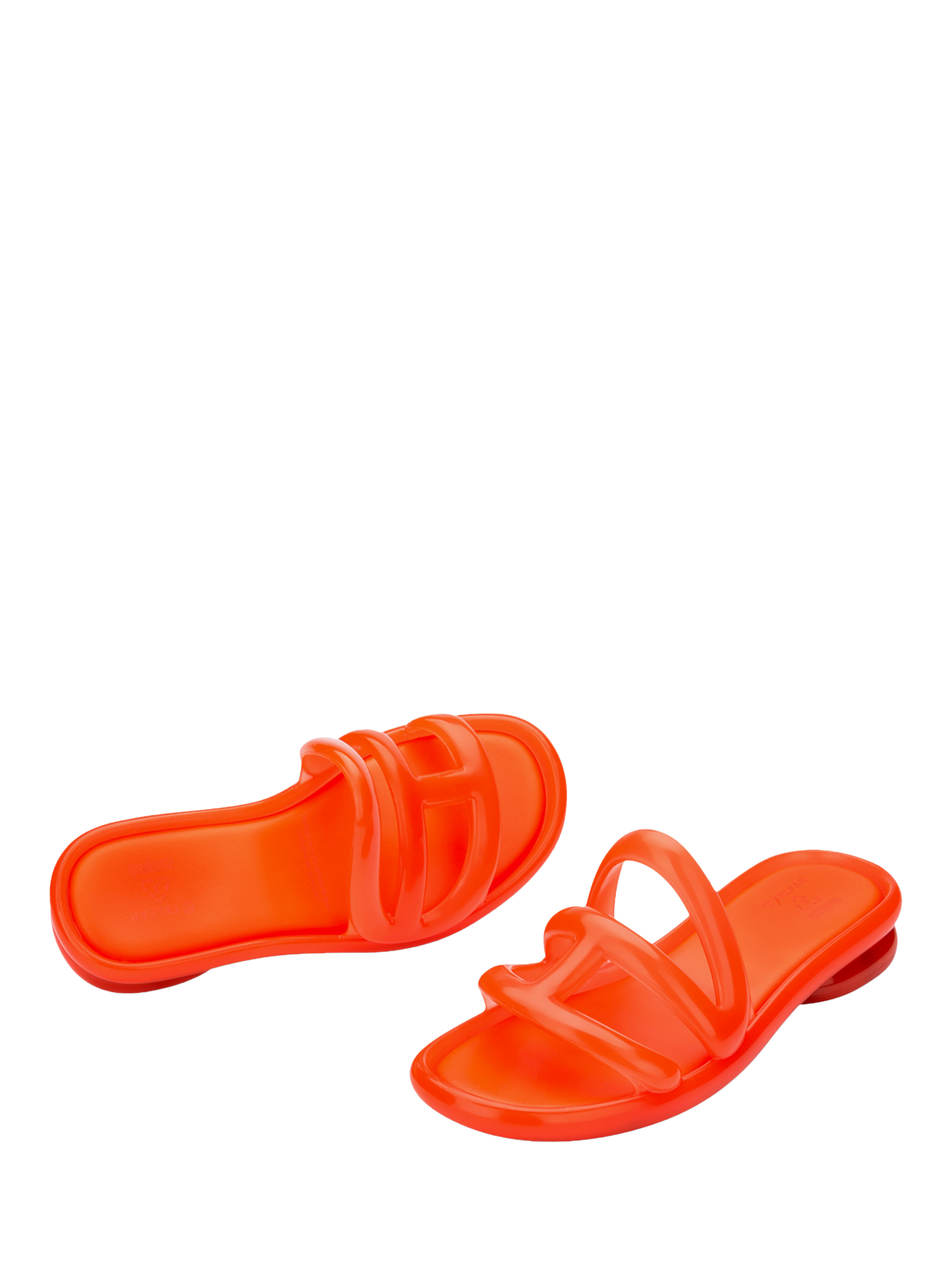 Product image 2 of 4, which shows Melissa Jelly Slider Sandals, Orange, 3