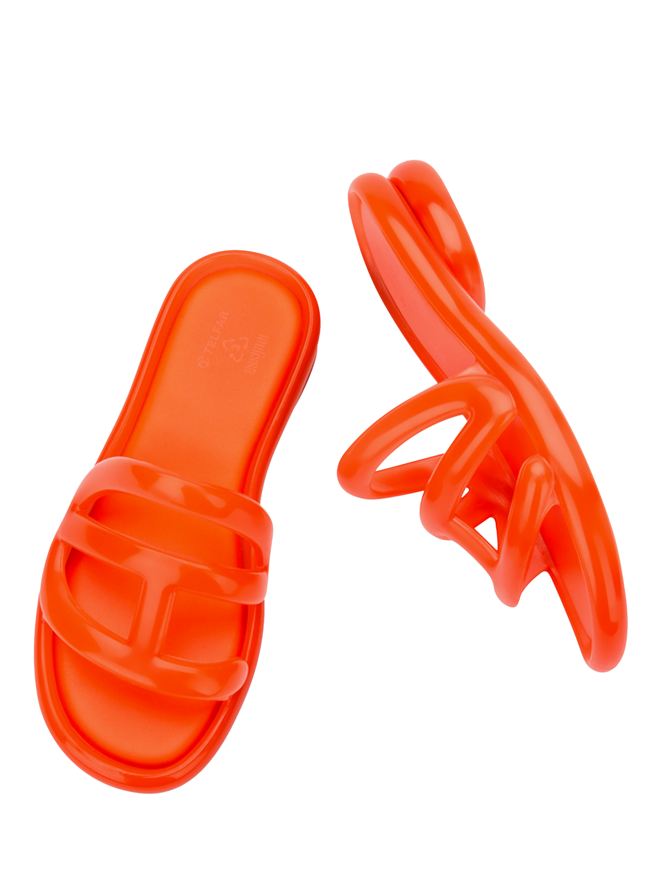 Product image 3 of 4, which shows Melissa Jelly Slider Sandals, Orange, 3