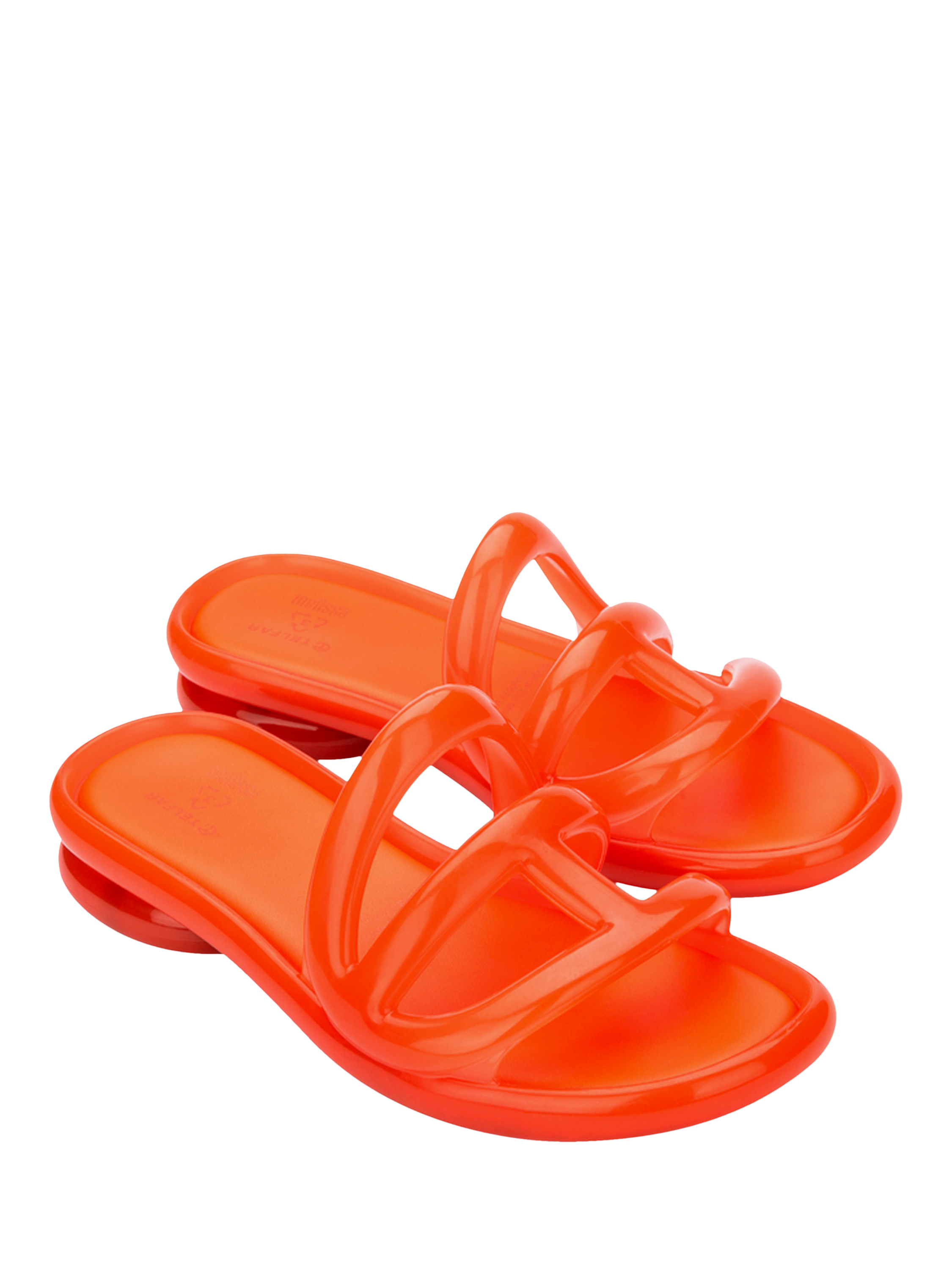 Product image 4 of 4, which shows Melissa Jelly Slider Sandals, Orange, 3