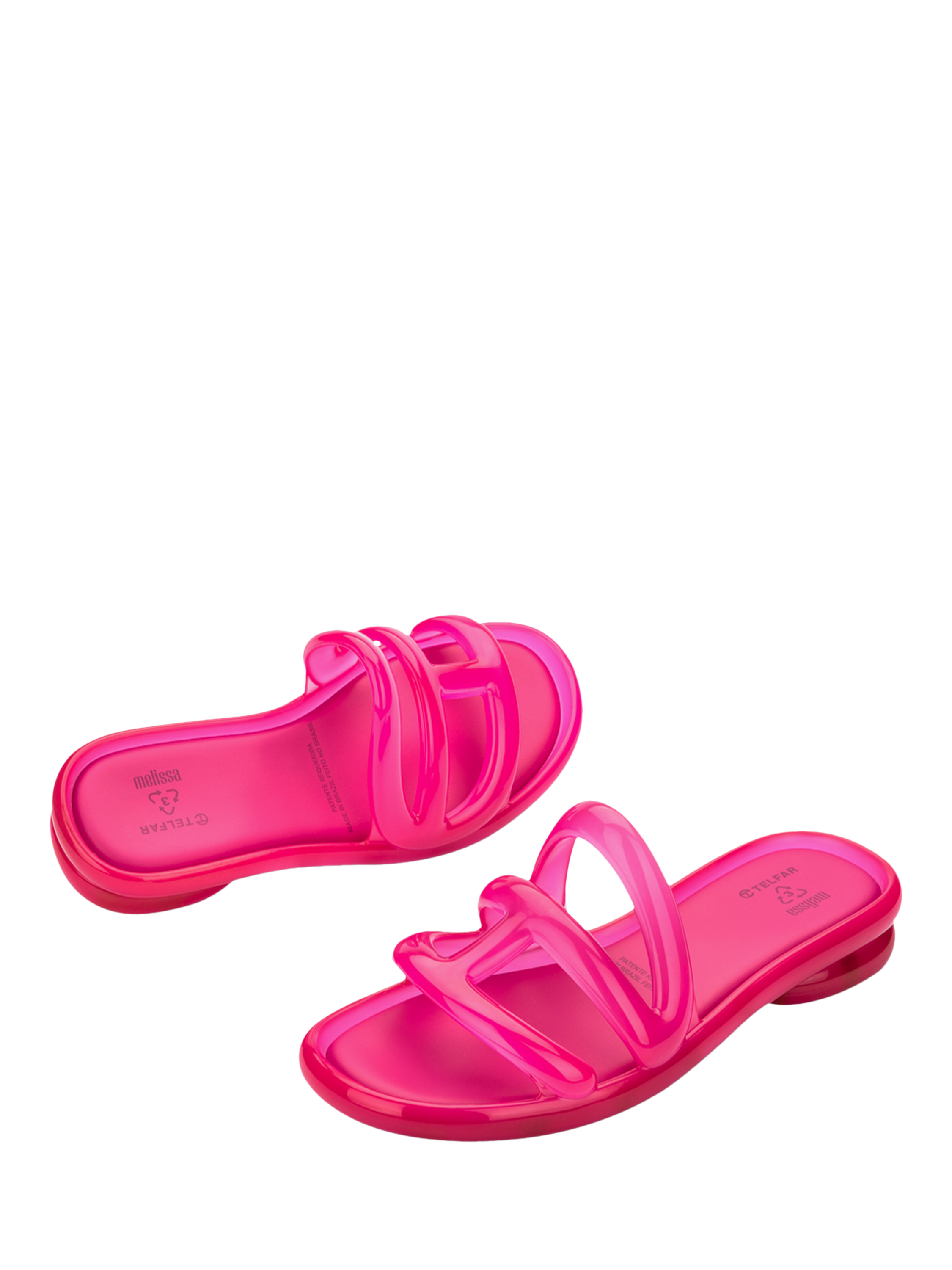 Product image 2 of 4, which shows Melissa Jelly Slider Sandals, Pink, 3