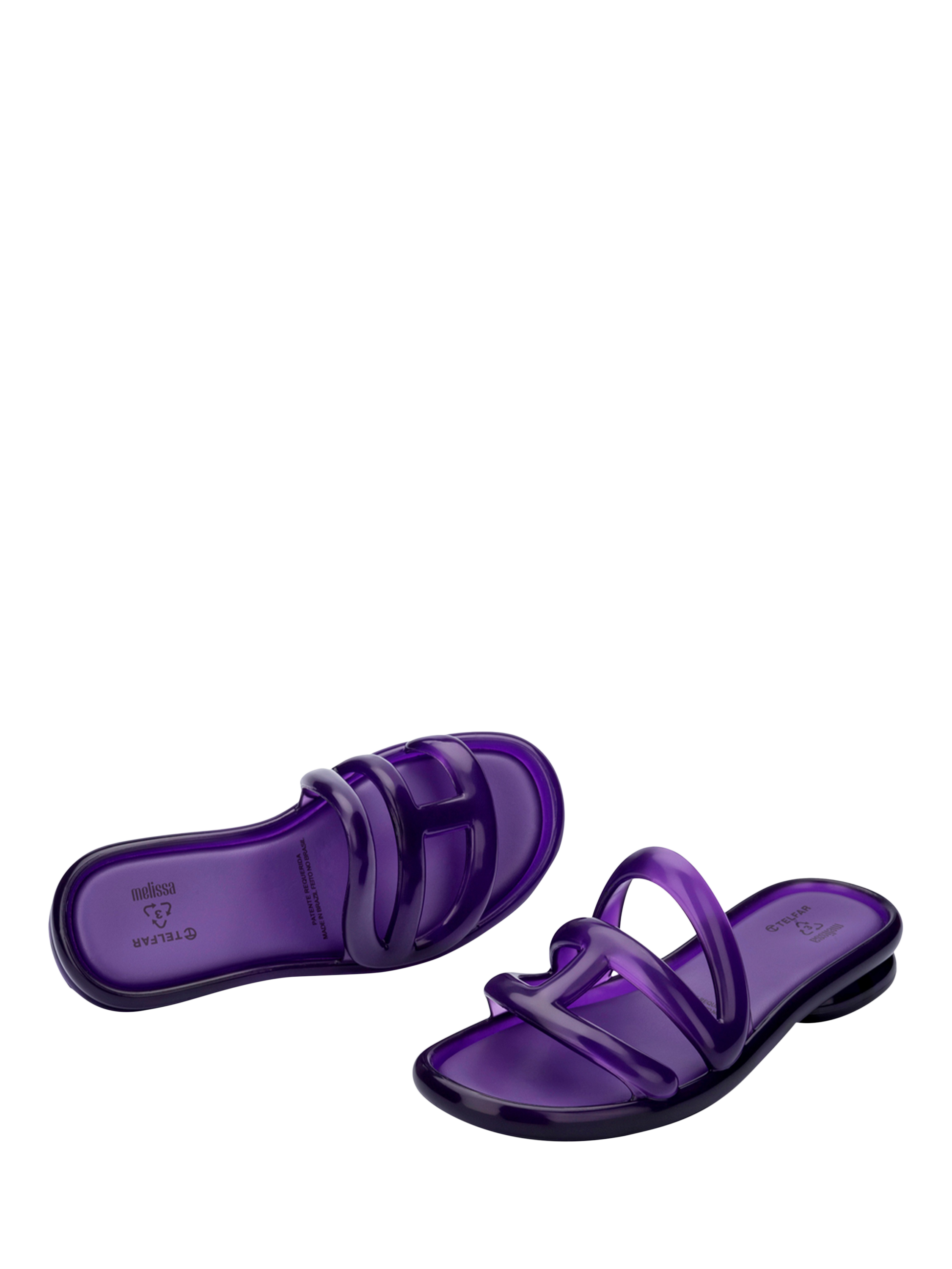Product image 2 of 4, which shows Melissa Jelly Slider Sandals, Purple, 3