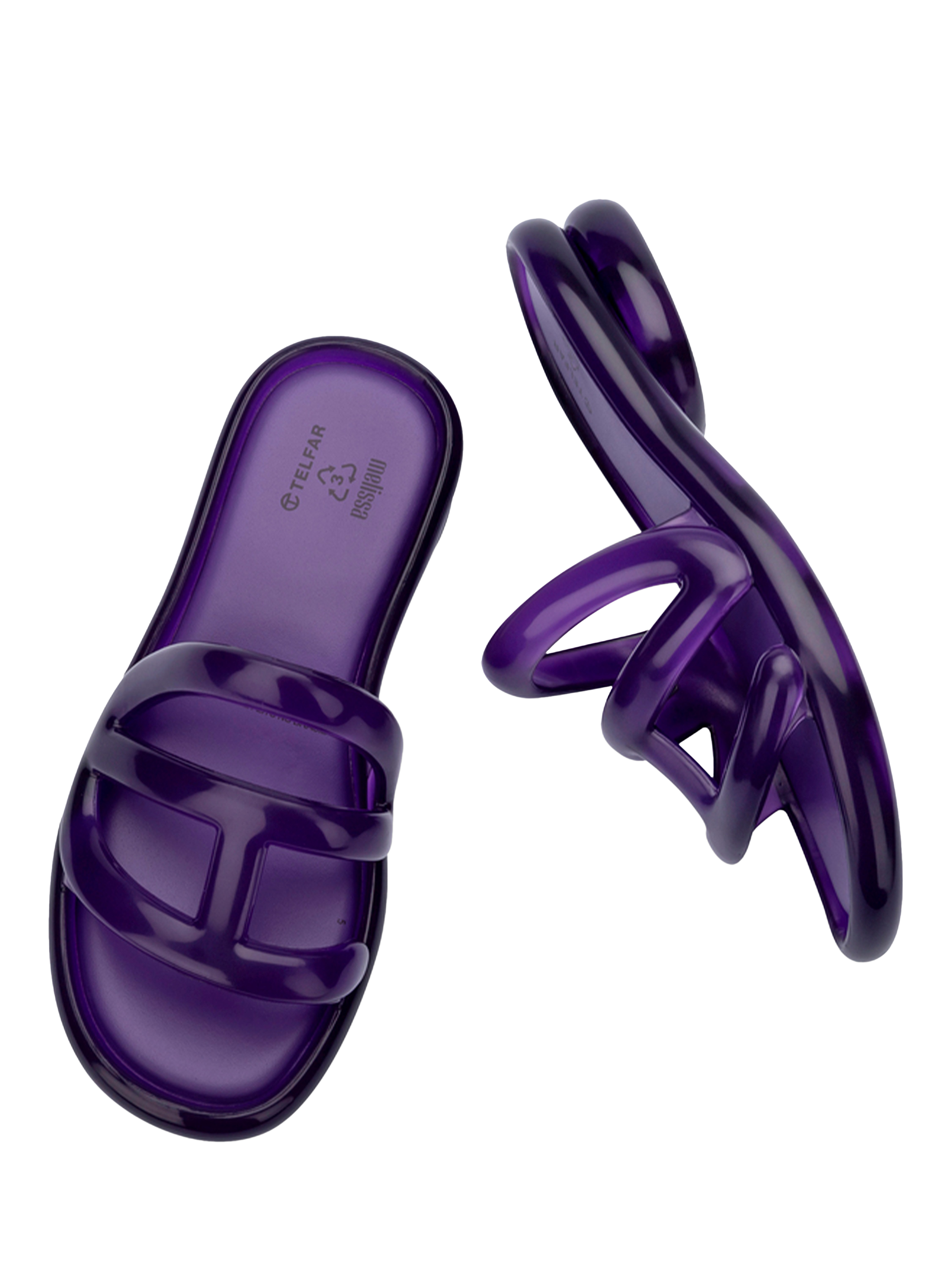 Product image 3 of 4, which shows Melissa Jelly Slider Sandals, Purple, 3