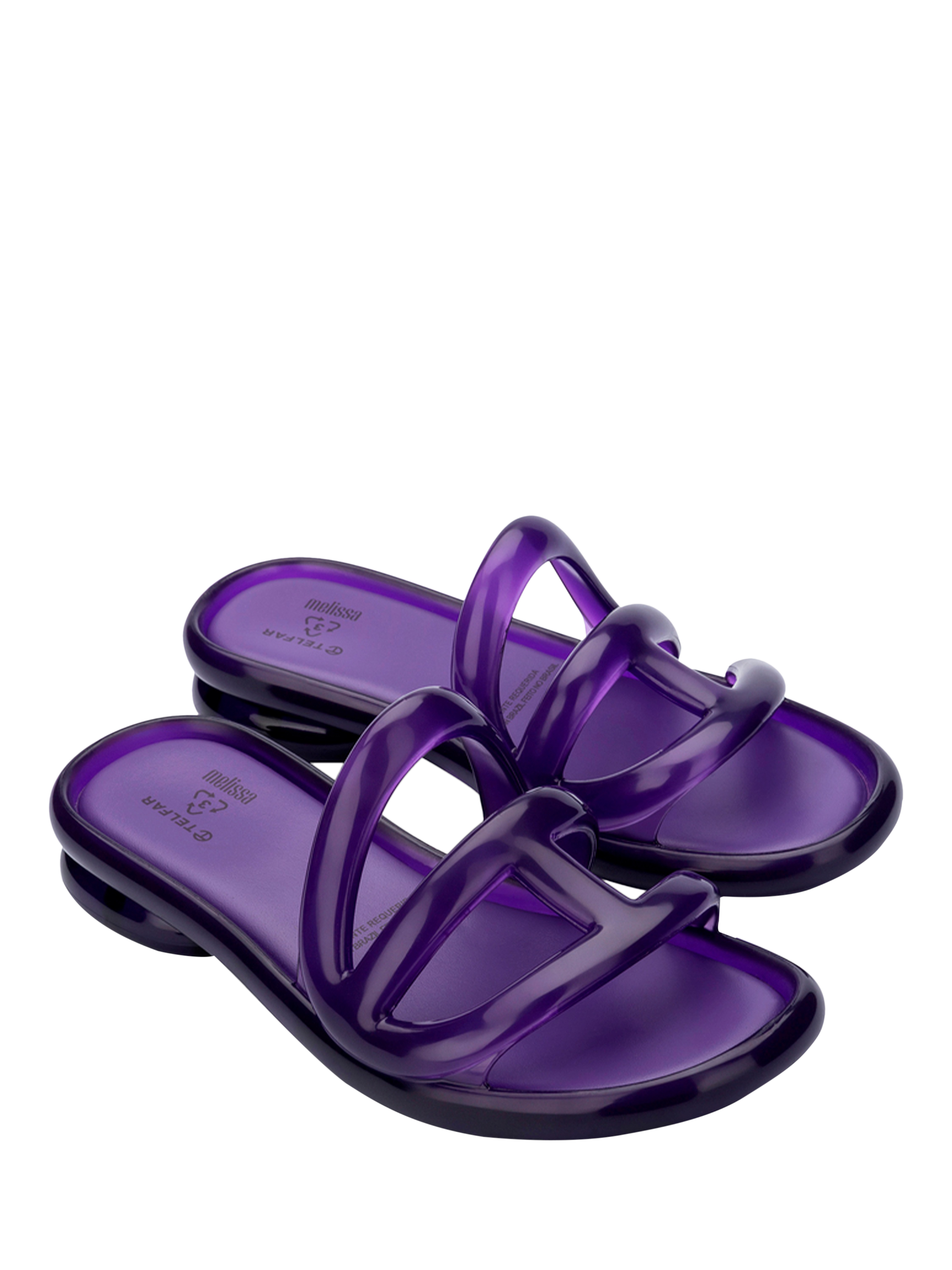 Product image 4 of 4, which shows Melissa Jelly Slider Sandals, Purple, 3
