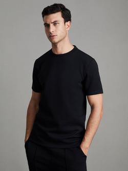Reiss Bradley Short Sleeve Interlock Crew T-Shirt, Navy