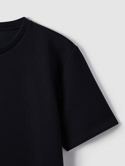 Reiss Bradley Short Sleeve Interlock Crew T-Shirt - view 2, Navy