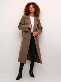KAFFE Fanny Double Breasted Coat, Major Brown
