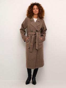 KAFFE Fanny Double Breasted Coat - view 2, Major Brown