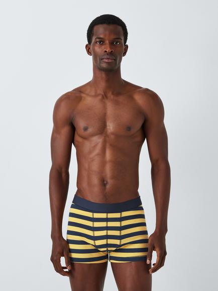 John Lewis Cotton Rich Rugby Stripe Jersey Trunks, Pack of 5, Multi - view 2, Multi
