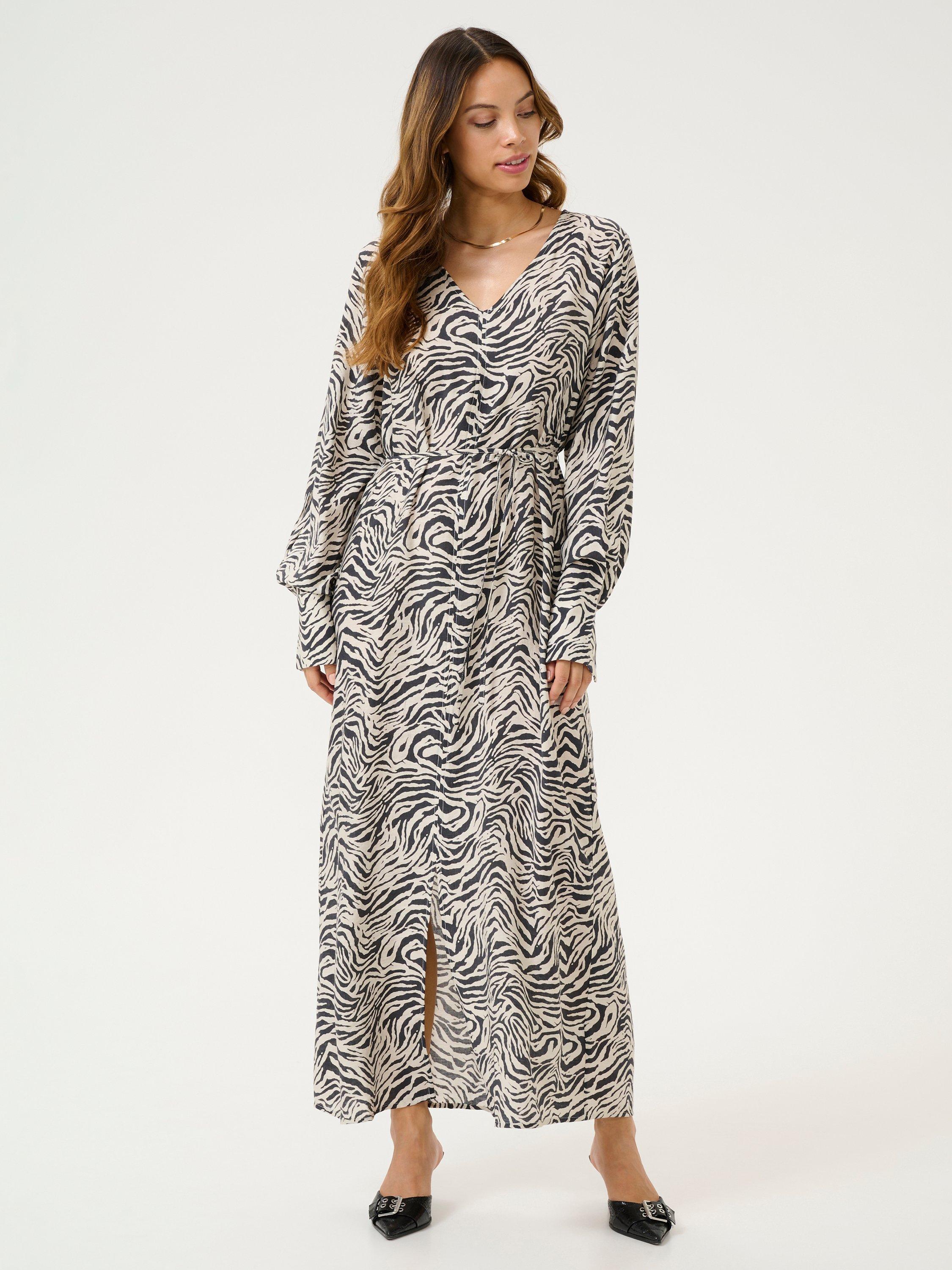 KAFFE Jodie V-Neck Maxi Dress, Oyster Moonstruck
