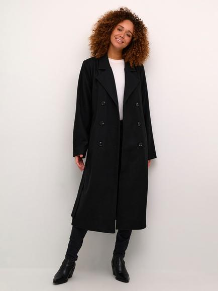 KAFFE Fanny Double Breasted Coat, Black