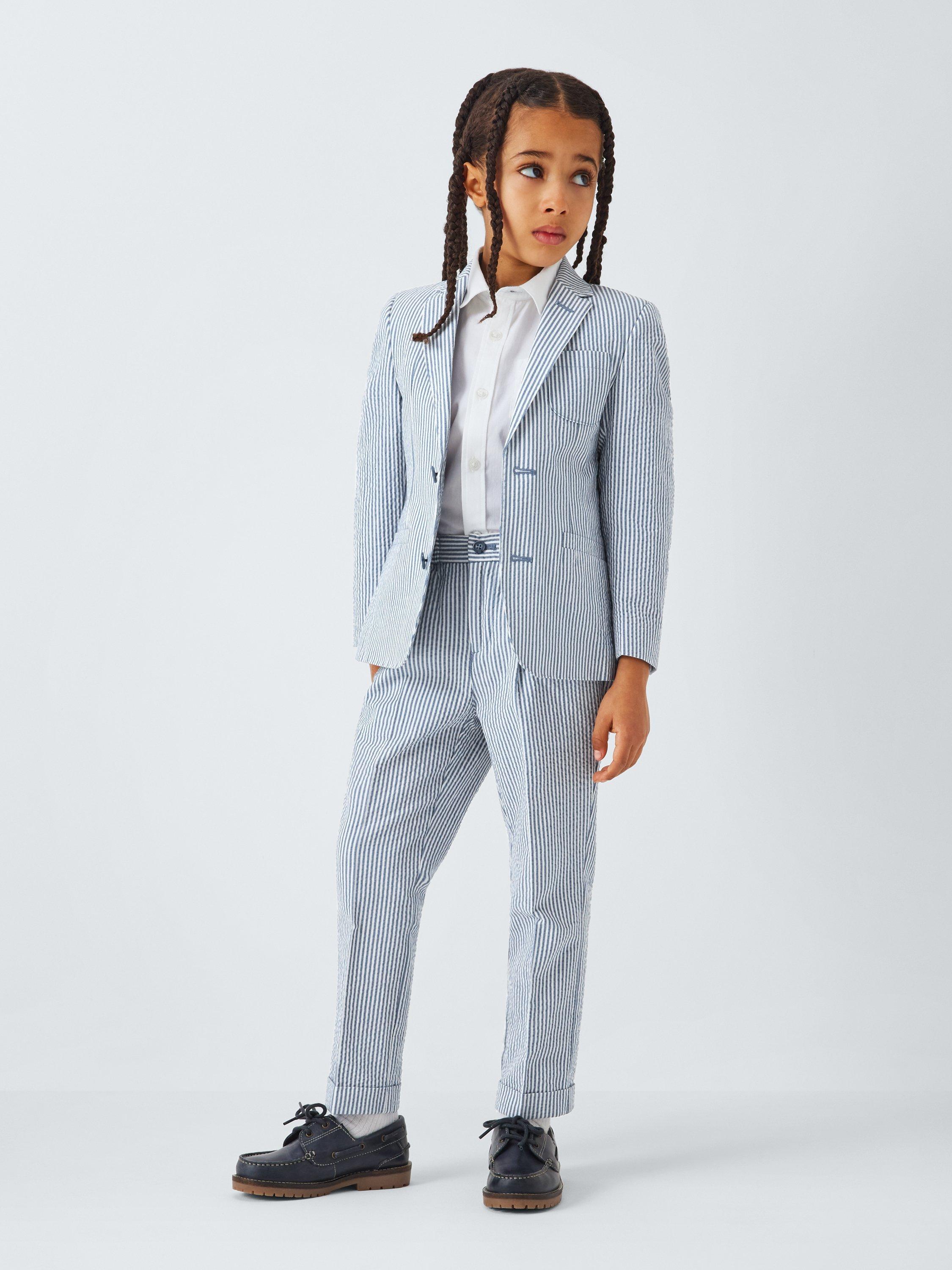 Product image 3 of 7, which shows John Lewis Heirloom Collection Kids' Stripe Seersucker Jacket, Multi, 2 years