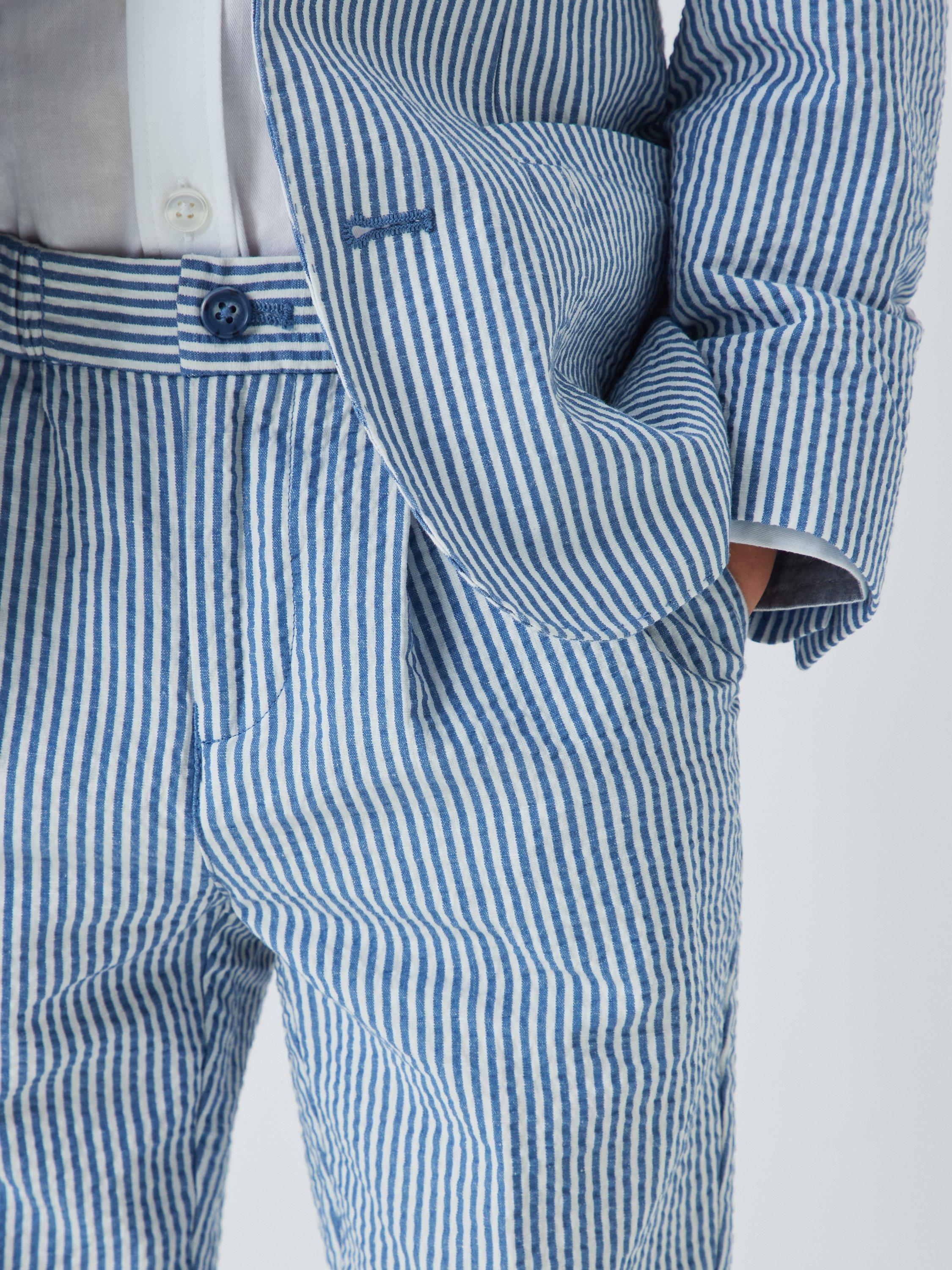 Product image 6 of 7, which shows John Lewis Heirloom Collection Kids' Stripe Seersucker Cotton Trousers, Multi, 6 years