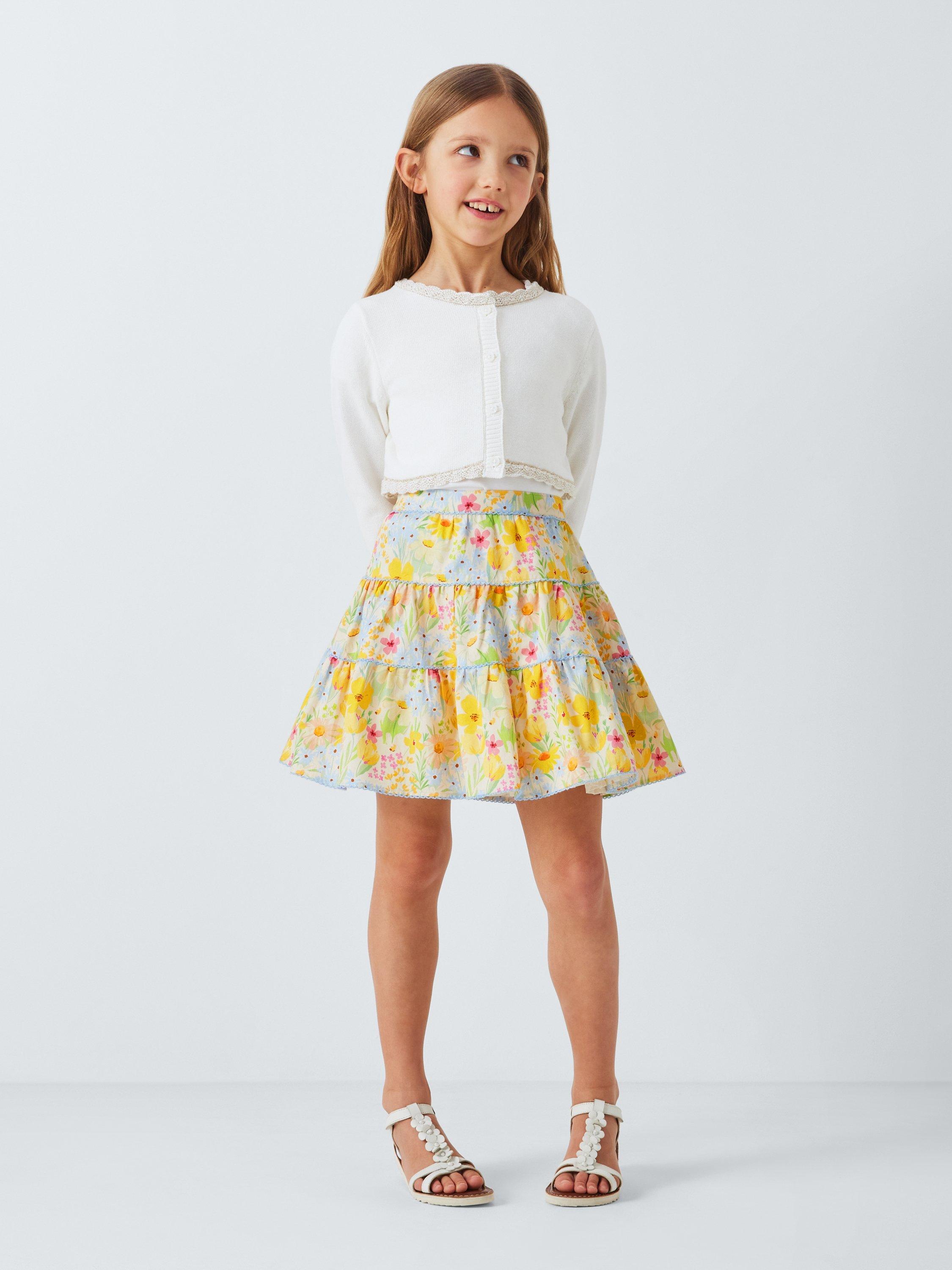 John Lewis Heirloom Collection Kids' Meadow Floral Tiered Skirt, Multi