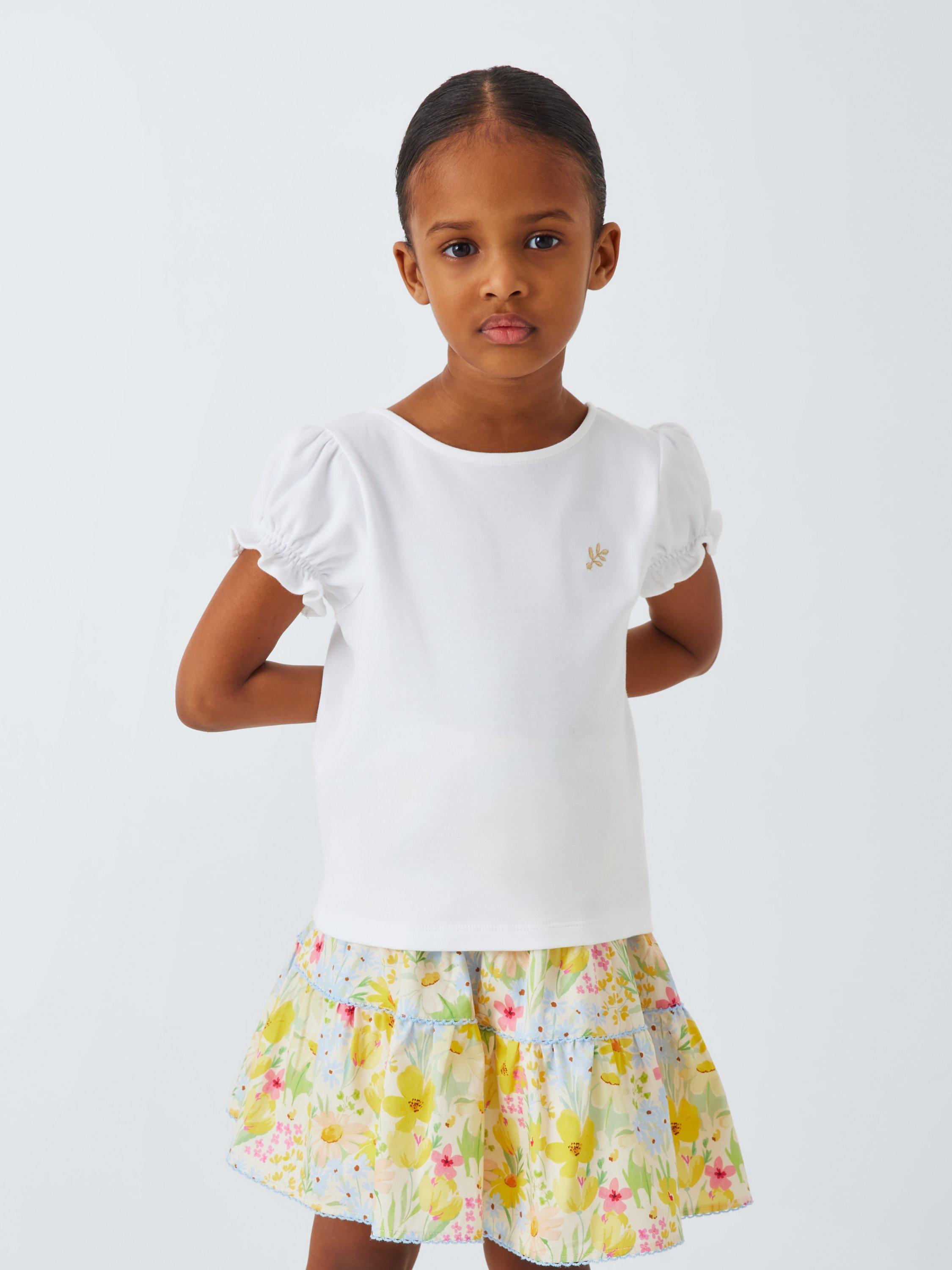 Product image 1 of 7, which shows John Lewis Heirloom Collection Kids' Embroidered Pima Cotton T-Shirt, Multi, 2 years