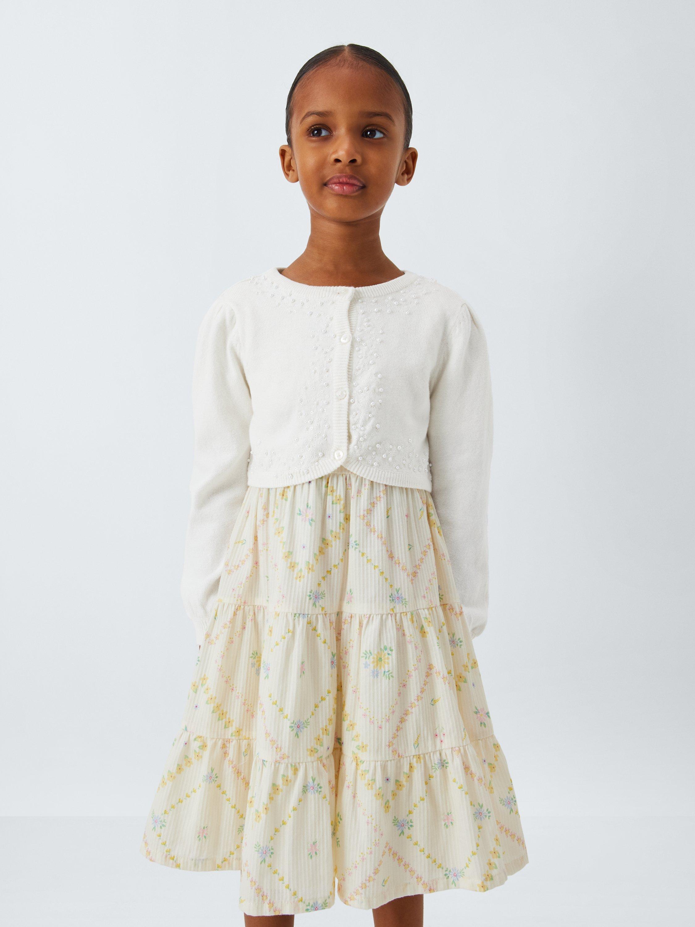 Product image 1 of 7, which shows John Lewis Heirloom Collection Kids' Embellished Bolero Cardigan, Multi, 2 years