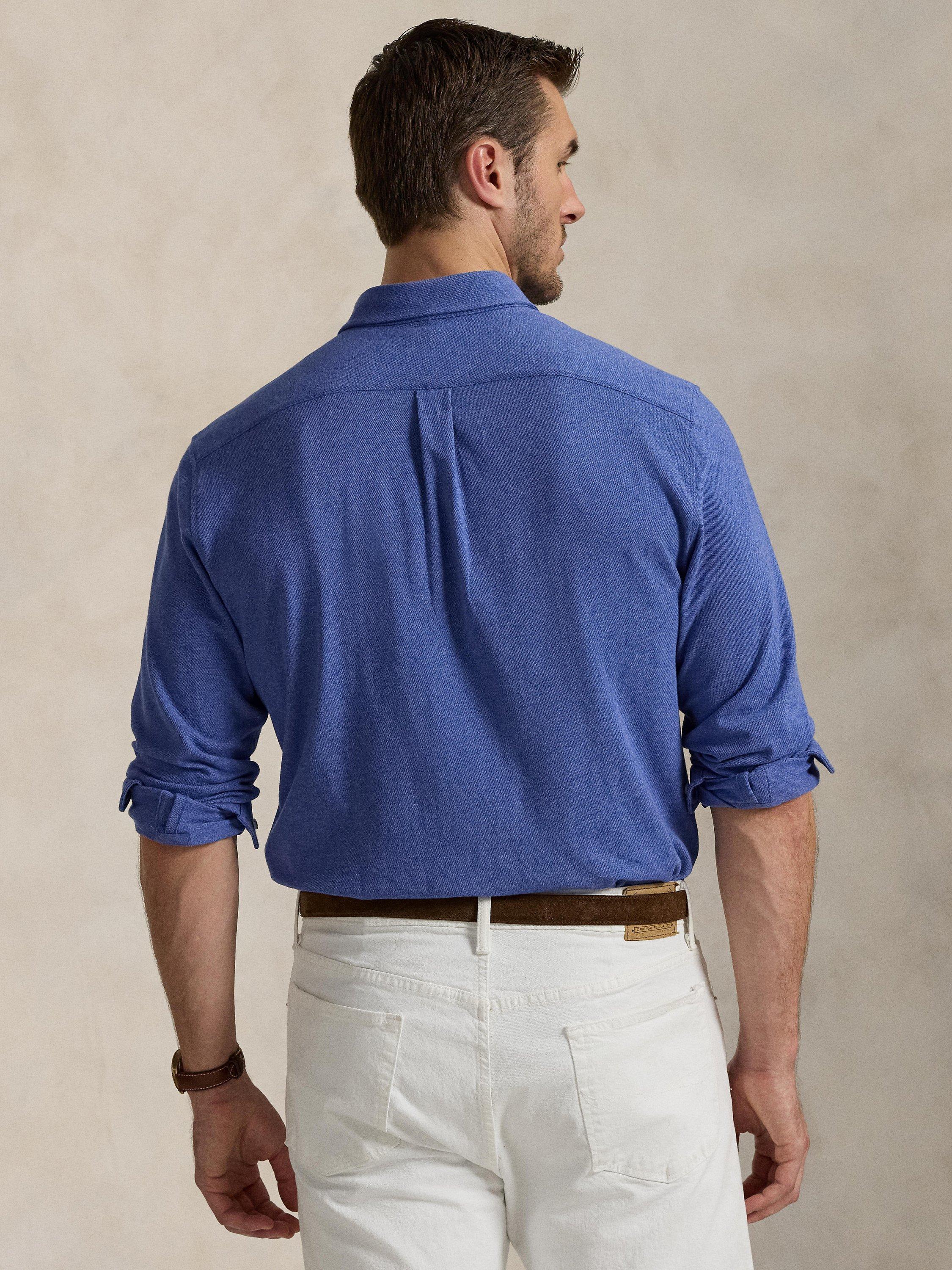 Product image 2 of 5, which shows Polo Ralph Lauren Cotton Regular Fit Shirt, Faded Ryl Hthr/C7927, 1XB