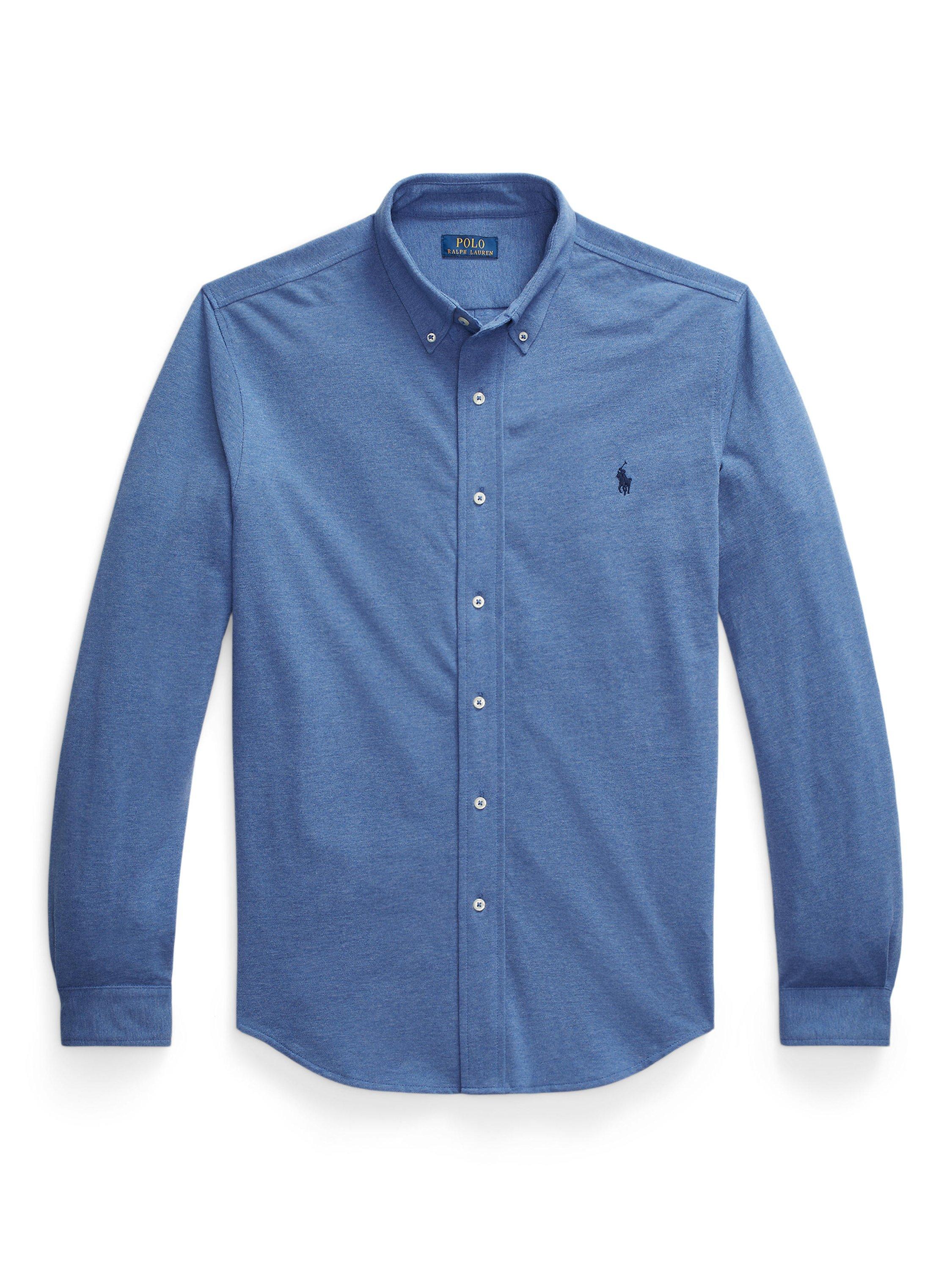 Product image 5 of 5, which shows Polo Ralph Lauren Cotton Regular Fit Shirt, Faded Ryl Hthr/C7927, 1XB