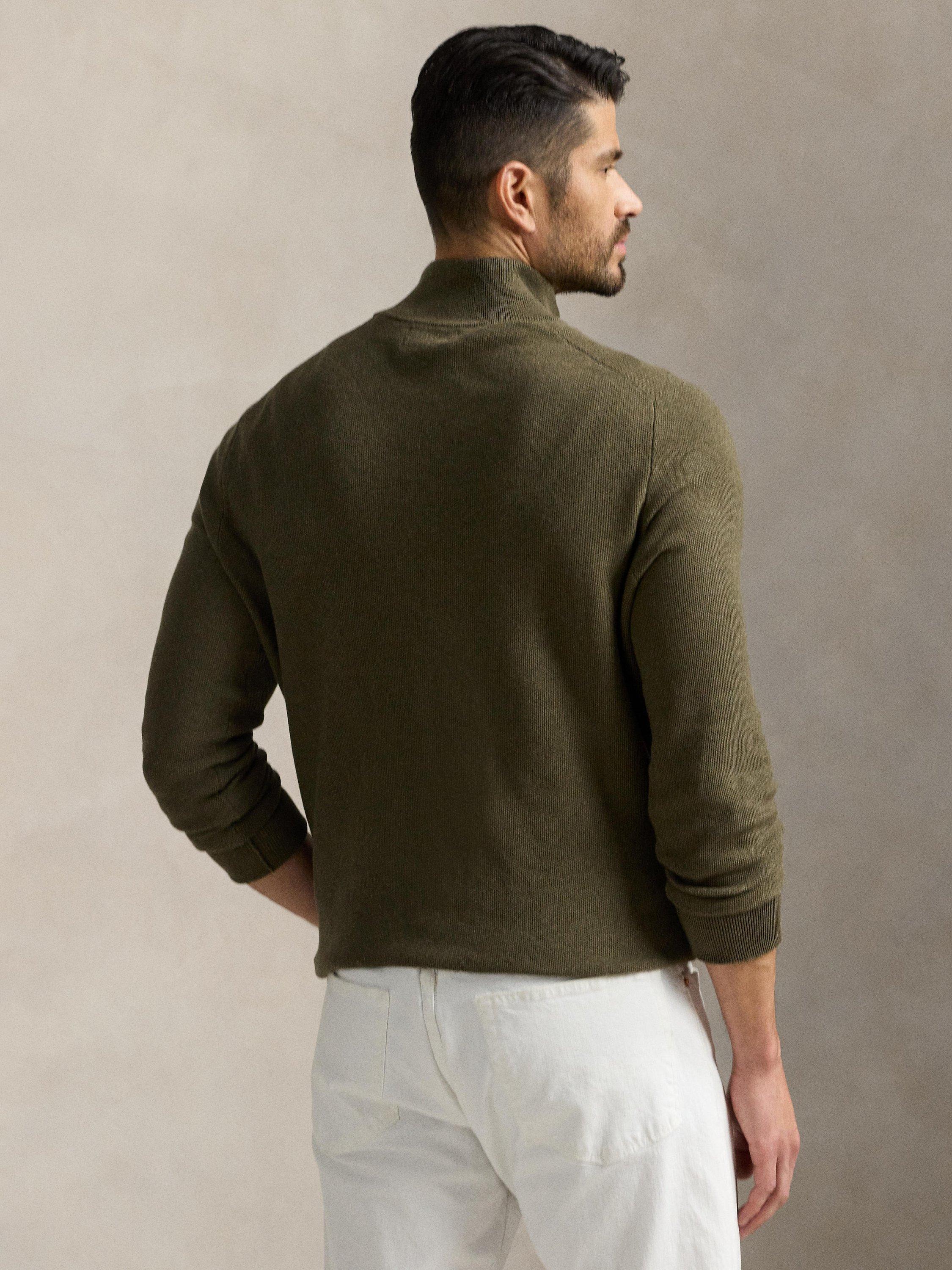 Product image 2 of 5, which shows Polo Ralph Lauren Big & Tall Half-Zip Sweater, Cargo Olive/Heather, 4XB