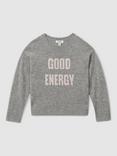 Reiss Kids' Shelley Good Energy Wool Cashmere Blend Jumper, Grey