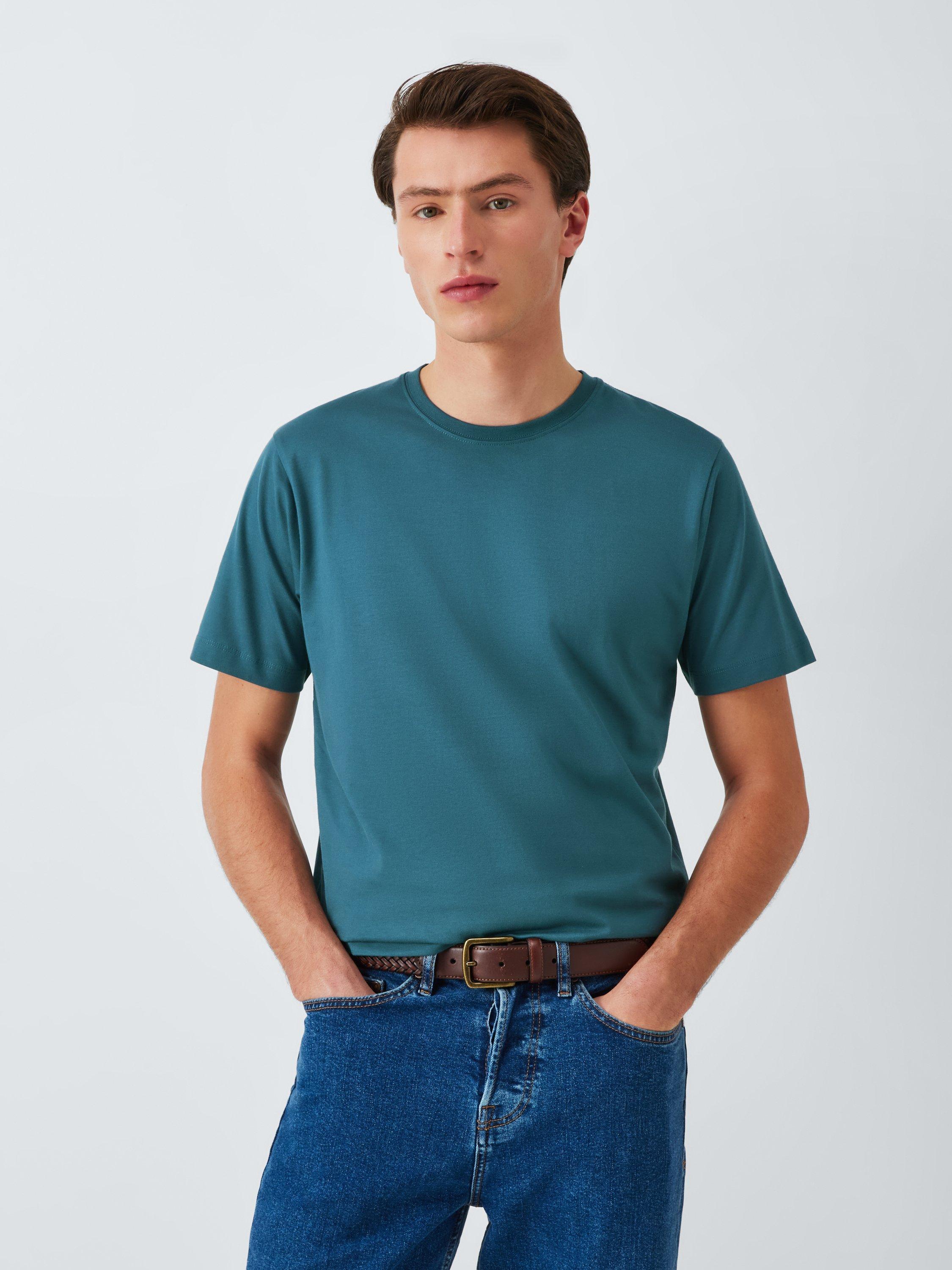 Product image 1 of 6, which shows John Lewis Supima Cotton Regular Fit Crew Neck T-Shirt, Stargazer, S