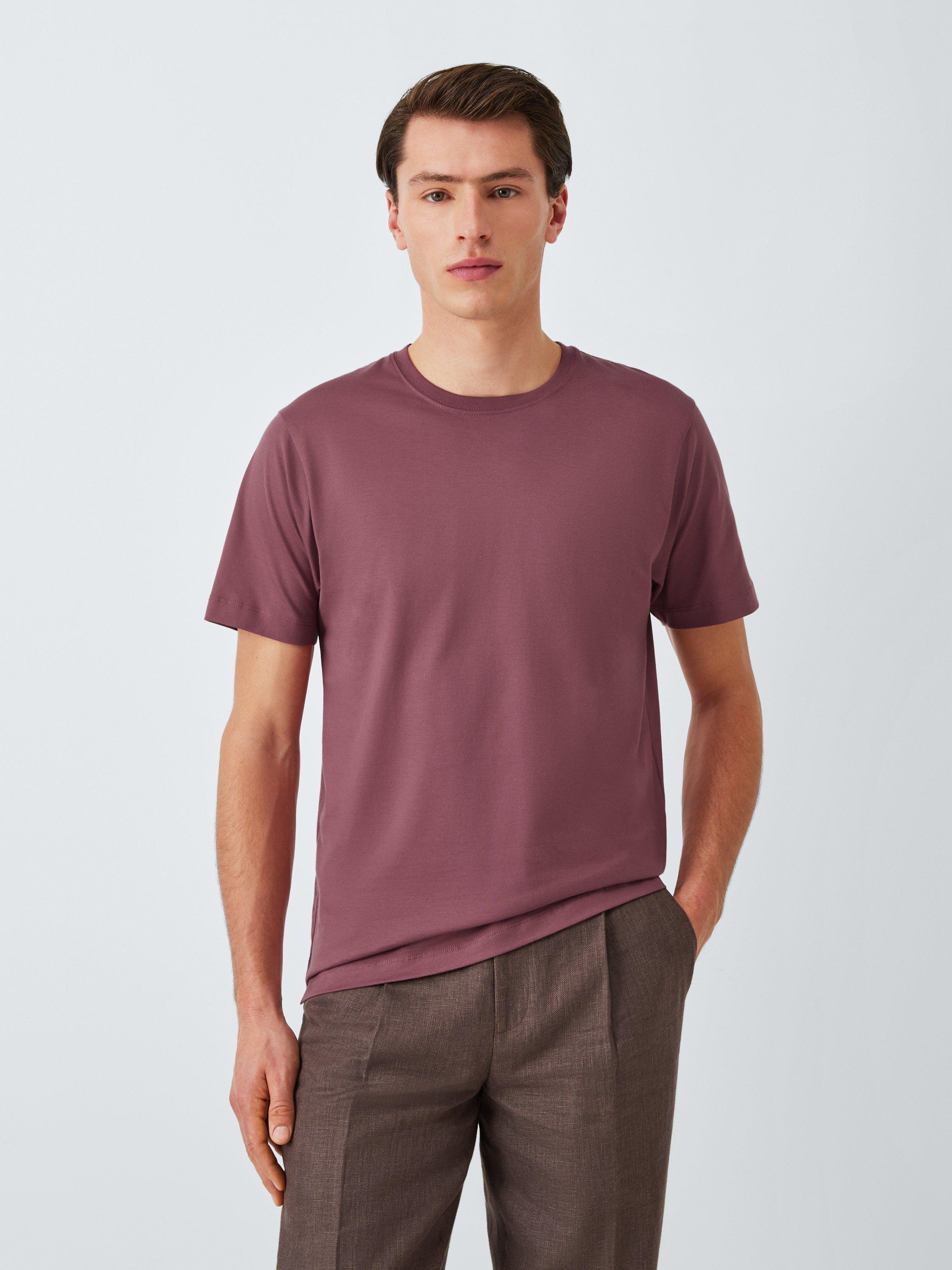 Product image 1 of 6, which shows John Lewis Supima Cotton Regular Fit Crew Neck T-Shirt, Wild Ginger, S