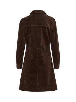 Part Two Lilje Corduroy Mini Shirt Dress, Hot Fudge - view 2, Hot Fudge