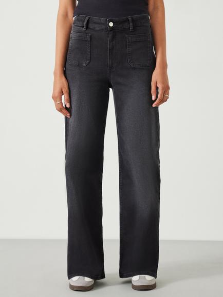 HUSH Rowan Flared Jeans, Washed Black