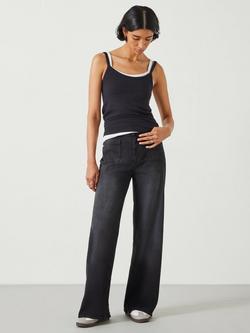 HUSH Rowan Flared Jeans - view 2, Washed Black