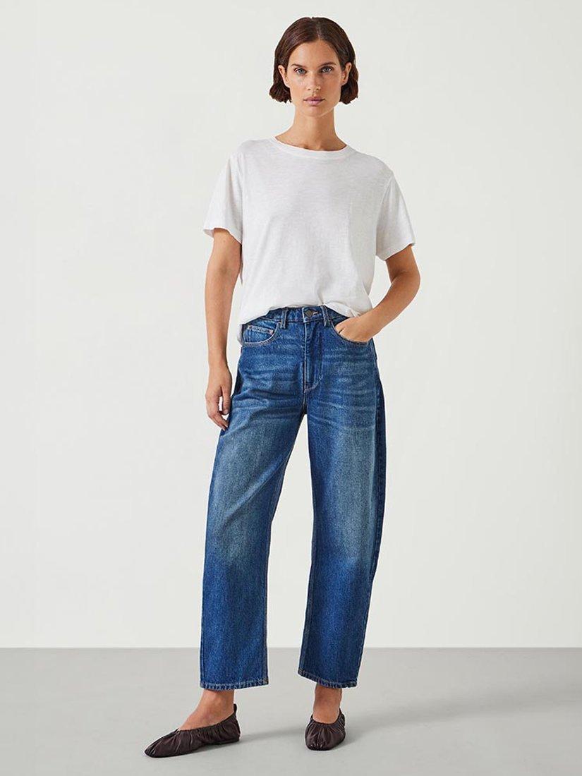 Product image 1 of 2, which shows HUSH Cordelia Barrel Leg Jeans, Mid Authentic Wash, 4S