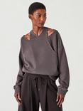 HUSH Beck Heavyweight Layered Sweatshirt, Chocolate Brown