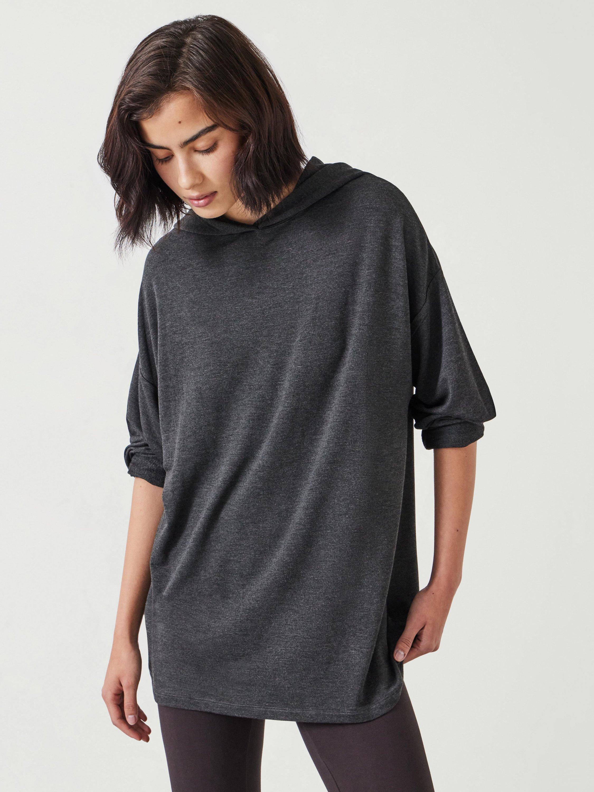 Product image 2 of 6, which shows HUSH Noah Lightweight Oversized Hoodie, Grey, XXS-XS