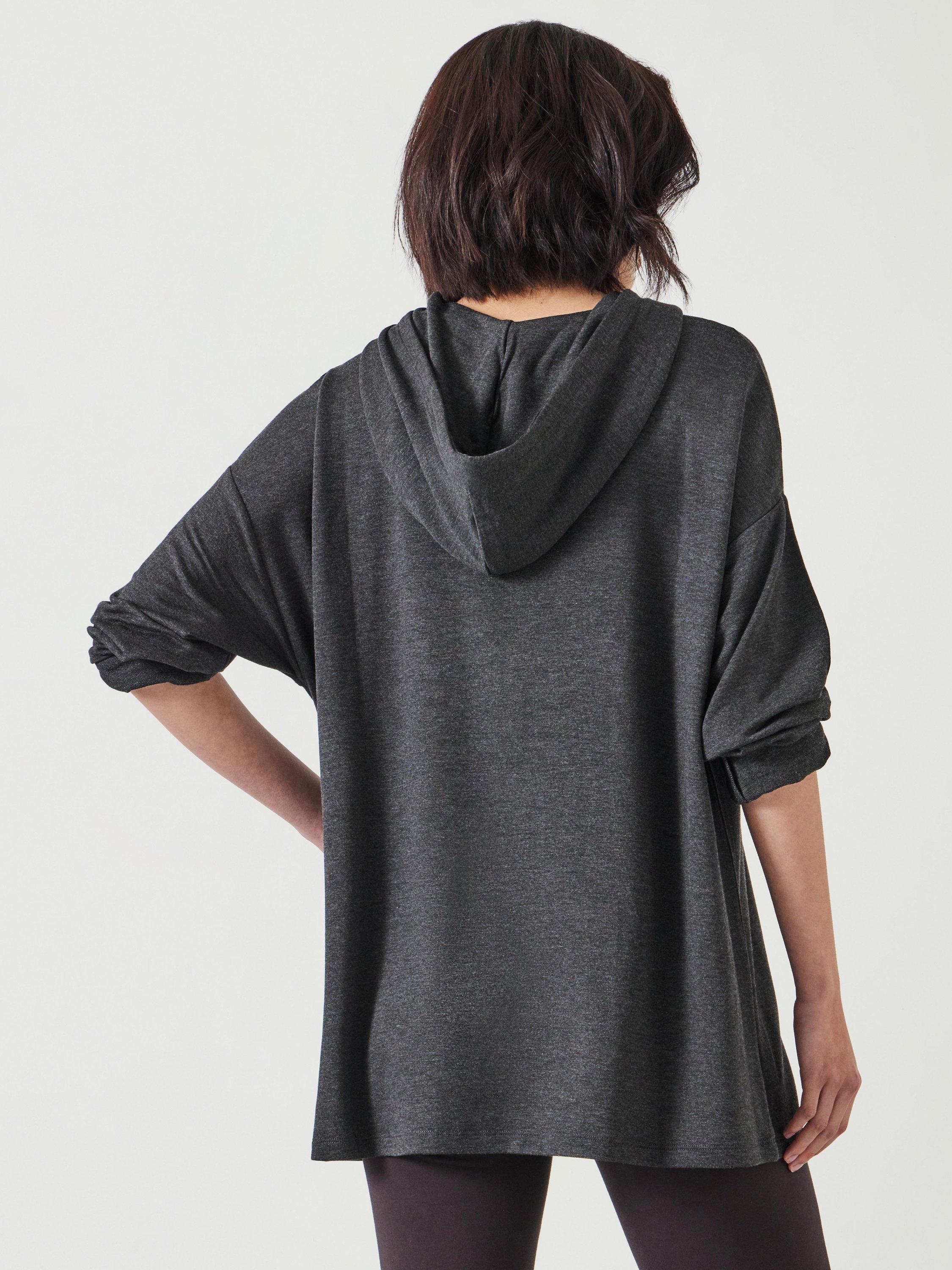 Product image 4 of 6, which shows HUSH Noah Lightweight Oversized Hoodie, Grey, XXS-XS