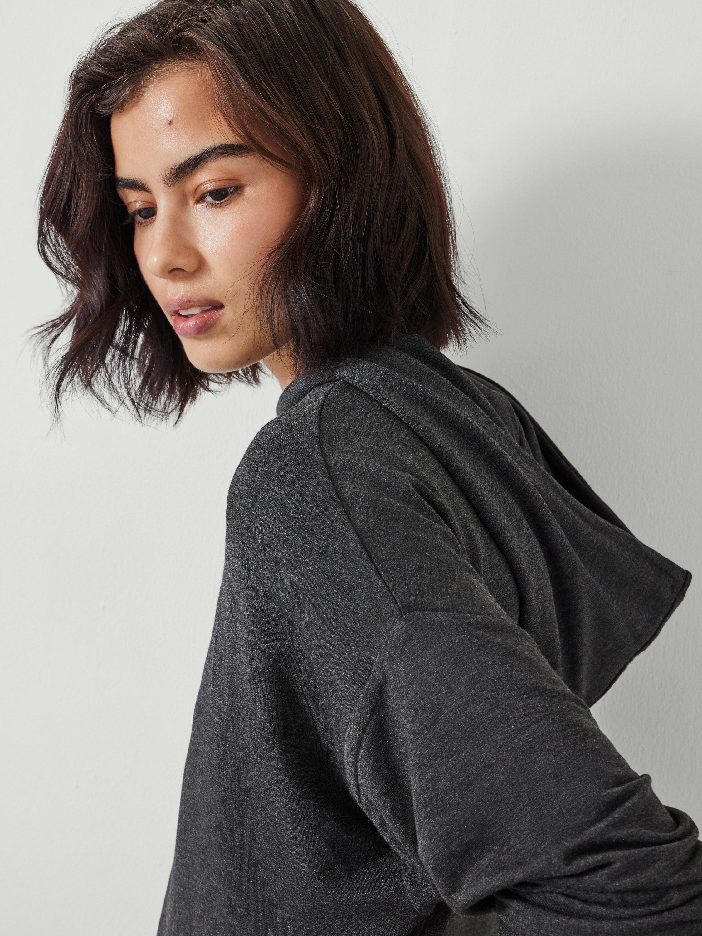 Product image 5 of 6, which shows HUSH Noah Lightweight Oversized Hoodie, Grey, XXS-XS