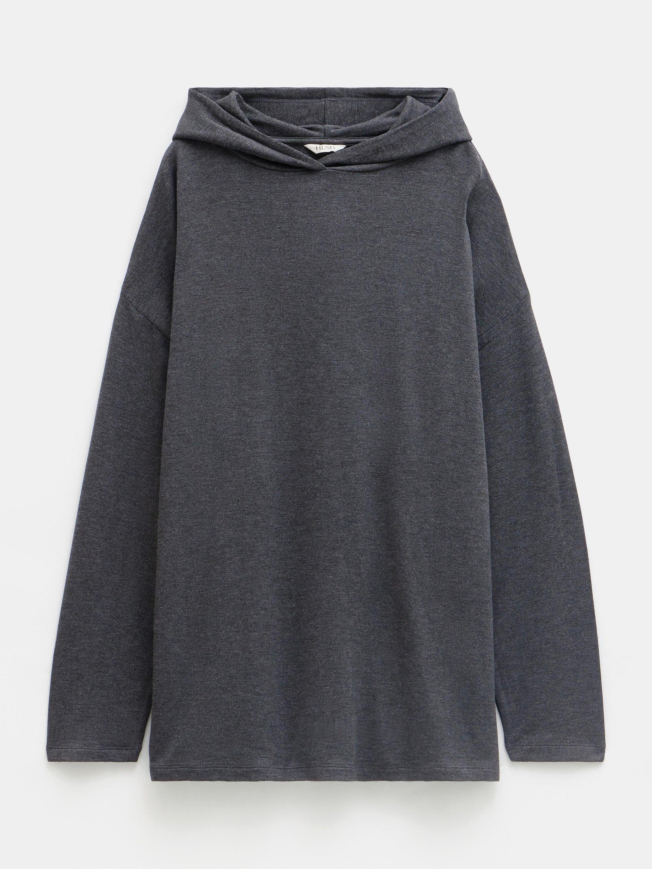Product image 6 of 6, which shows HUSH Noah Lightweight Oversized Hoodie, Grey, XXS-XS