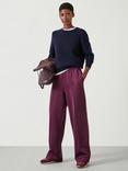 HUSH Harrison Pintuck Joggers, Wine Red