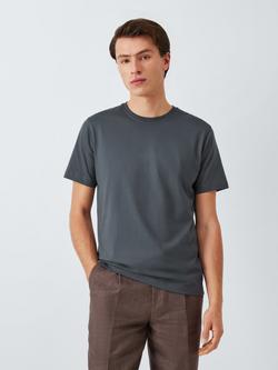John Lewis Supima Cotton Regular Fit Crew Neck T-Shirt, Charcoal