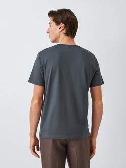 John Lewis Supima Cotton Regular Fit Crew Neck T-Shirt - view 2, Charcoal