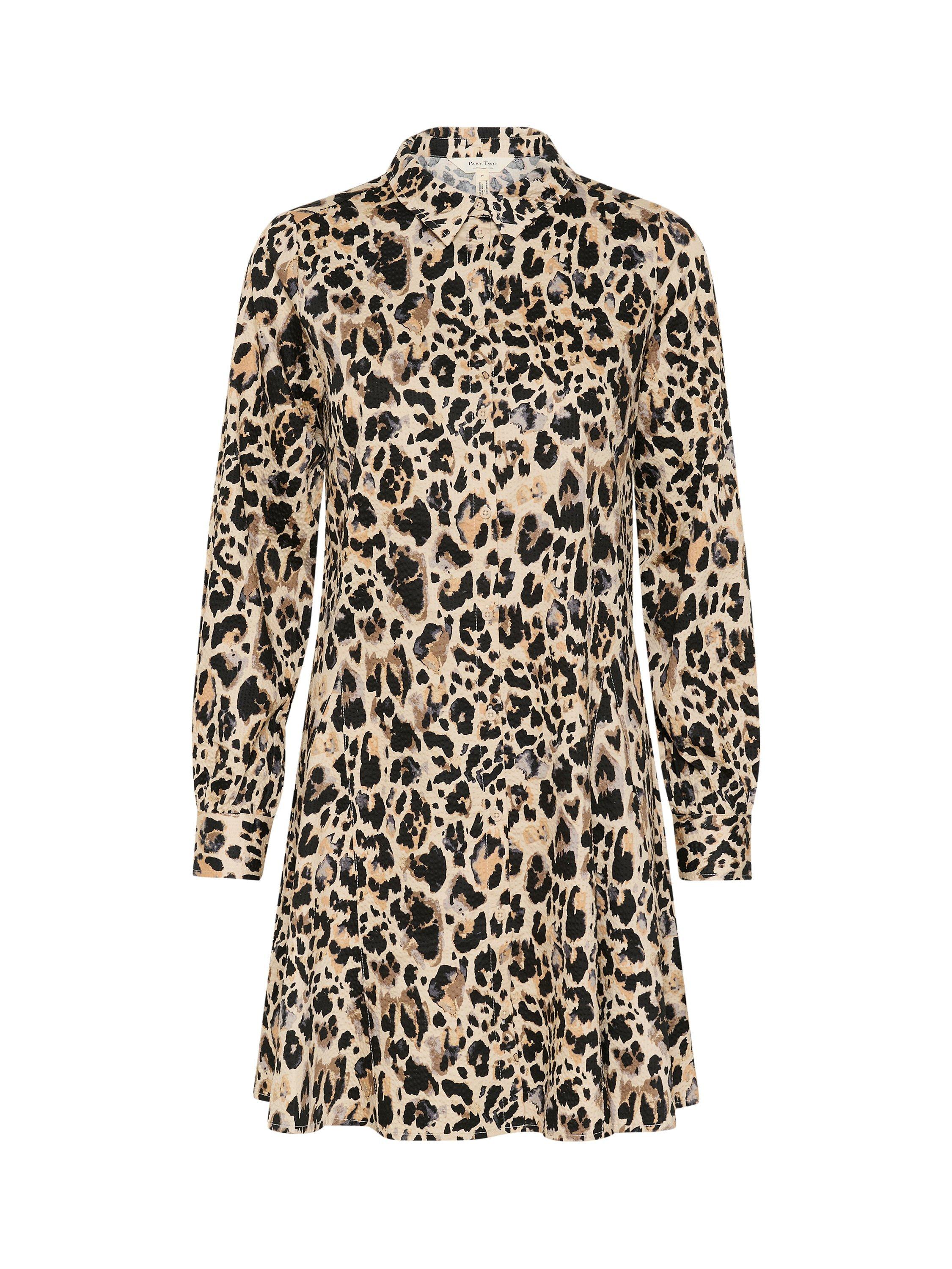 Product image 5 of 6, which shows Part Two Esilya Leopard Print Mini Shirt Dress, Multi, 8